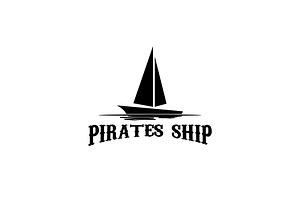 Pirate ship logo icon illustration, a Branding & Logo Template by Dyn Studio