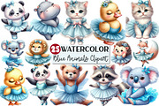 Blue Ballerina Animals Clipart, an Illustration by Rose Art (Thumbnail 1 of 7)