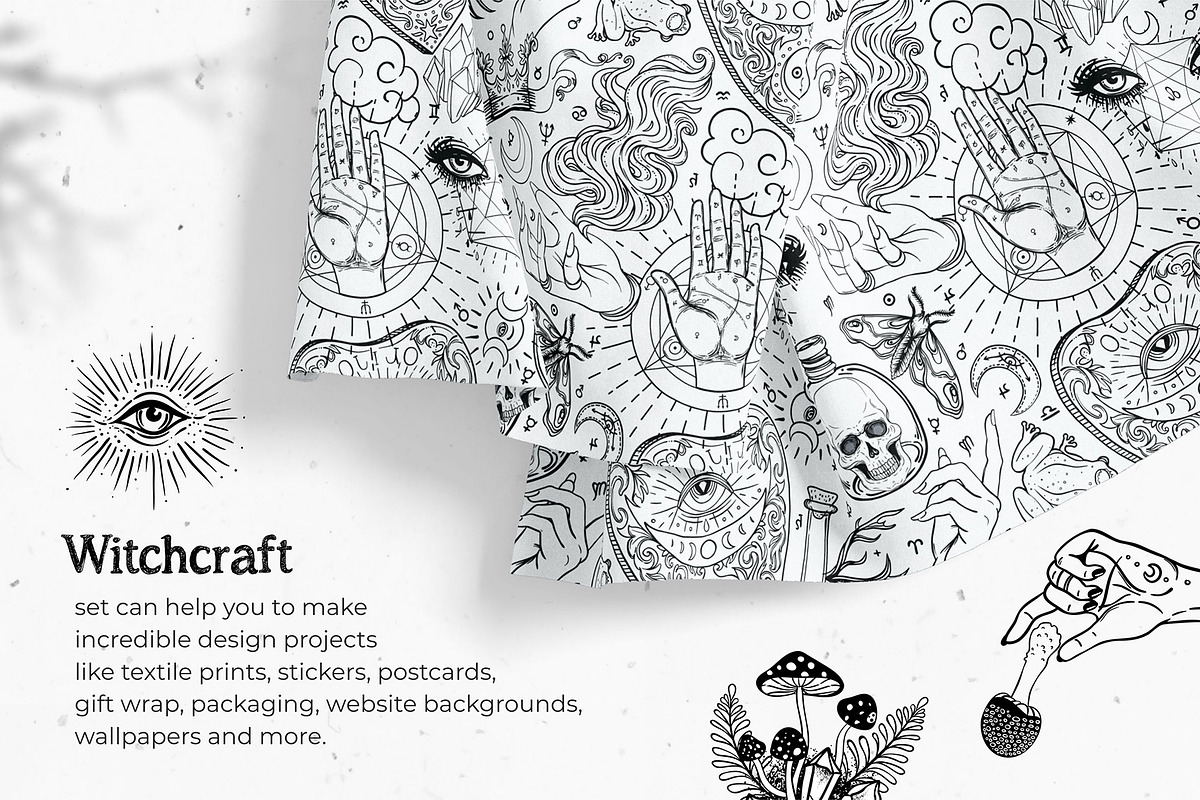 Witchcraft vector set of 200, a Food Illustration by Varvara Gorbash (Photo 3 of 13)
