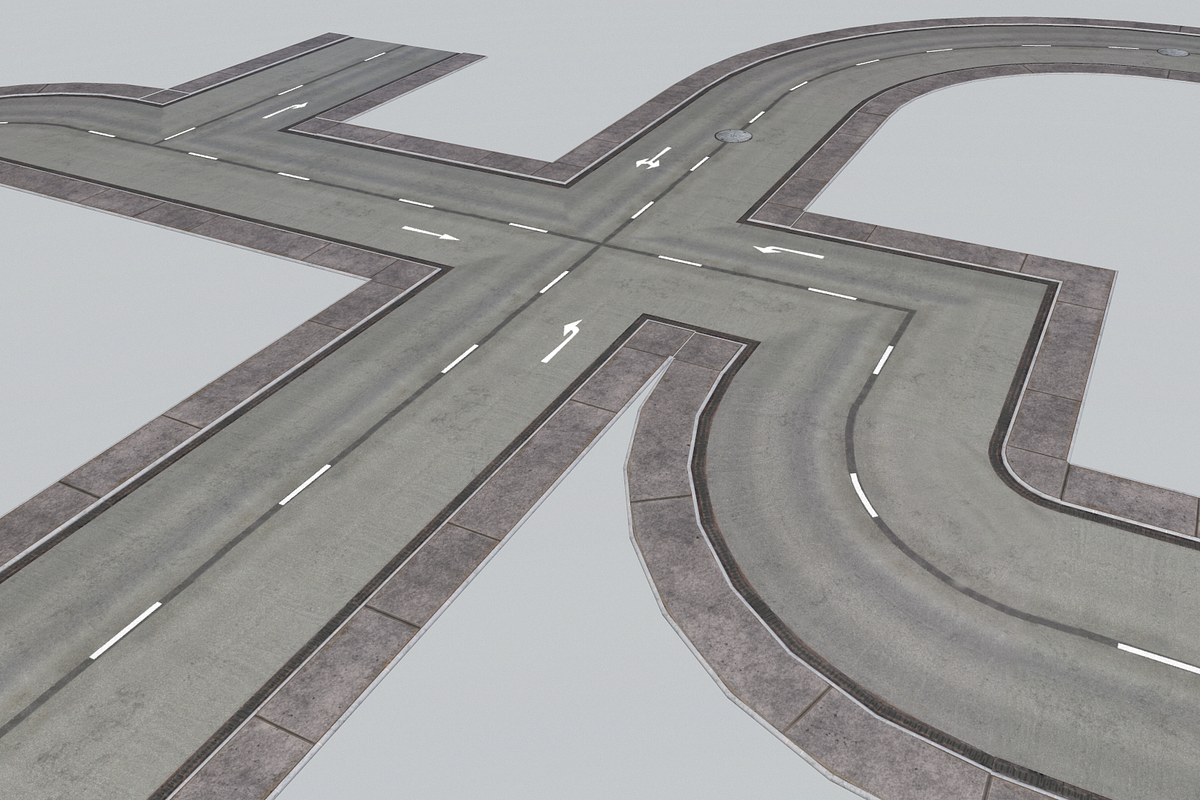 Road Modules PBR Pack, an Architecture 3D Model by Daniel Mikulik (Photo 18 of 24)