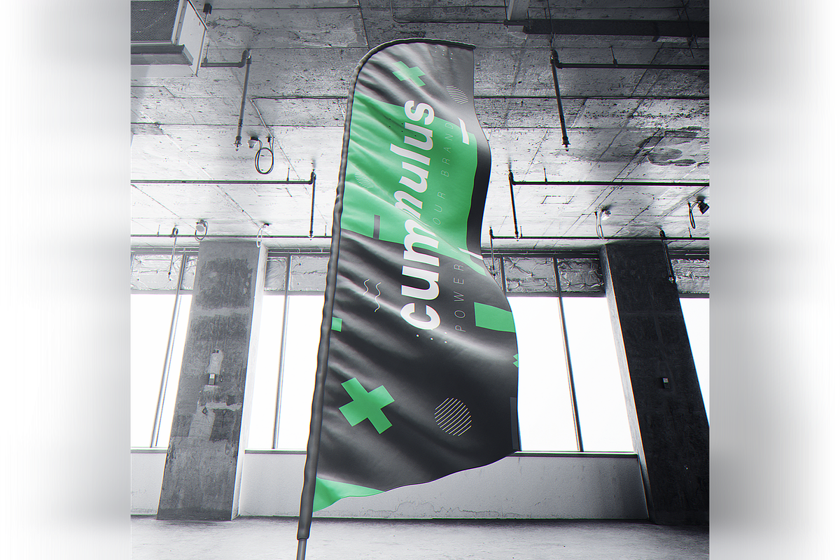 Quill Feather Bow Sail Flag MockUp, an Advertising Mockup by coloformia (Photo 9 of 15)