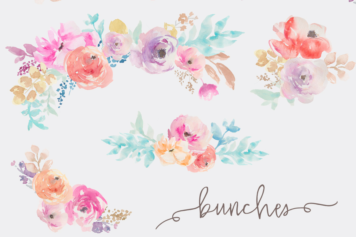 Fresca- Watercolor Flower Clip Art, an Illustration by Angie Makes (Photo 2 of 3)