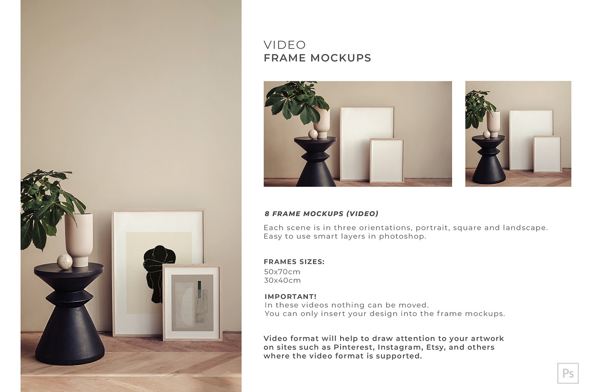 Video&Photo Frame mockups. Interior, a Print Template by Una Matison (Photo 17 of 22)
