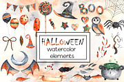 Halloween party. Watercolor set, an Object Graphic by Ana-Sakuta (Thumbnail 11 of 14)