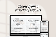 5 Showit Pricing Add-On Canvases, a Websites & App Template by Amanda Pena Design (Thumbnail 5 of 8)