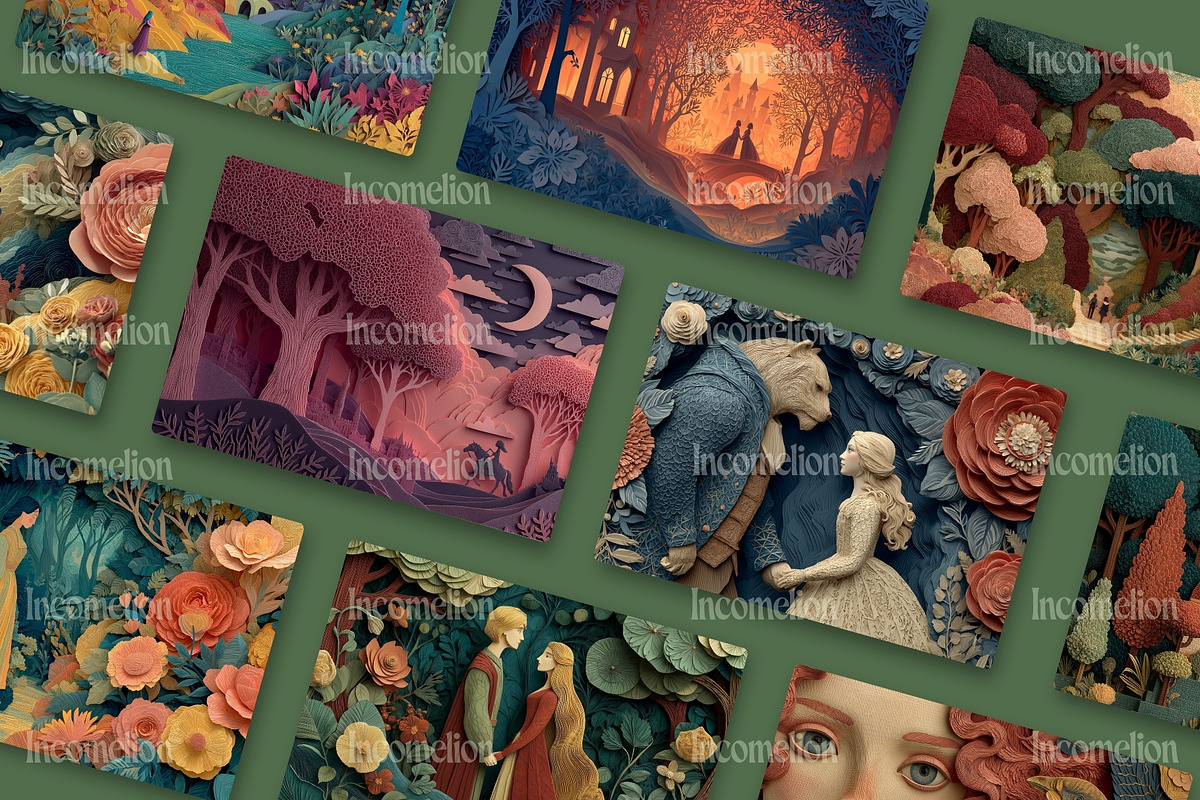 50 Fairytale Cut Paper Collages, a Person Illustration by Incomelion (Photo 9 of 13)