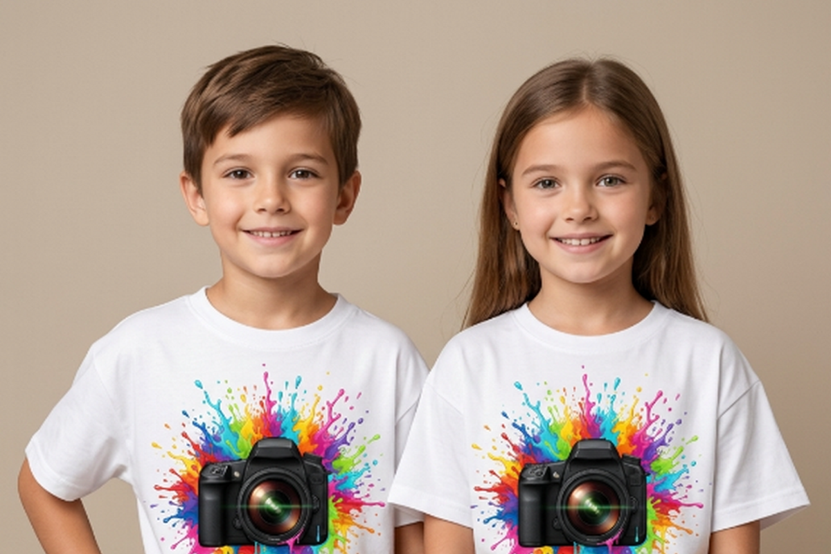 Rainbow Camera Paint Splash, a Shirt Mockup by Vector Stall (Photo 7 of 14)