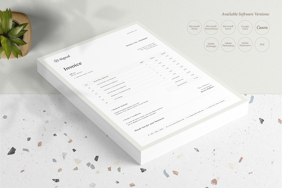 Invoice | Estimate | Letterhead, a Stationery Template by Designsoul14 (Photo 3 of 11)