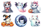 Ghost Cat Halloween Clipart, an Illustration by Daily.Designs (Thumbnail 4 of 5)