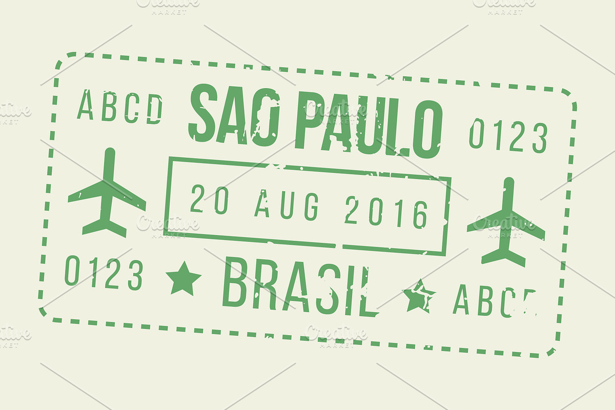 Passport Stamps & Travel Visa Signs, a Transportation Illustration by Kaushal Jangid (Photo 8 of 14)