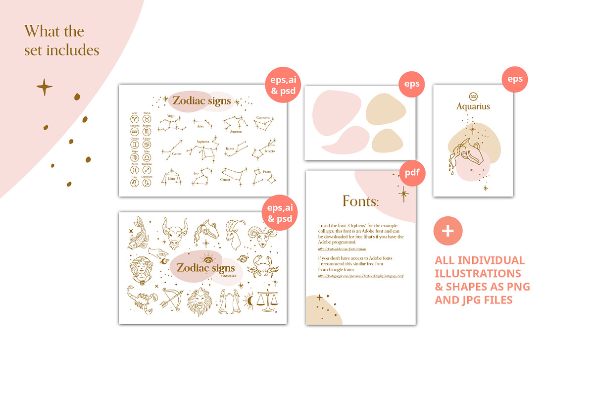 Zodiac Sign Horoscope Illustrations, an Illustration by Annakaroline (Photo 7 of 7)