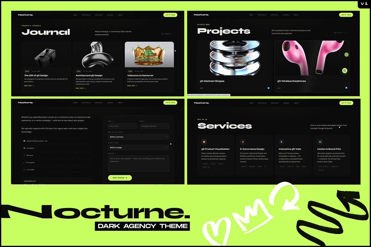Nocturne — Creative Agency WP Theme, a WordPress Template by Layerform Design Co. (Photo 2 of 3)
