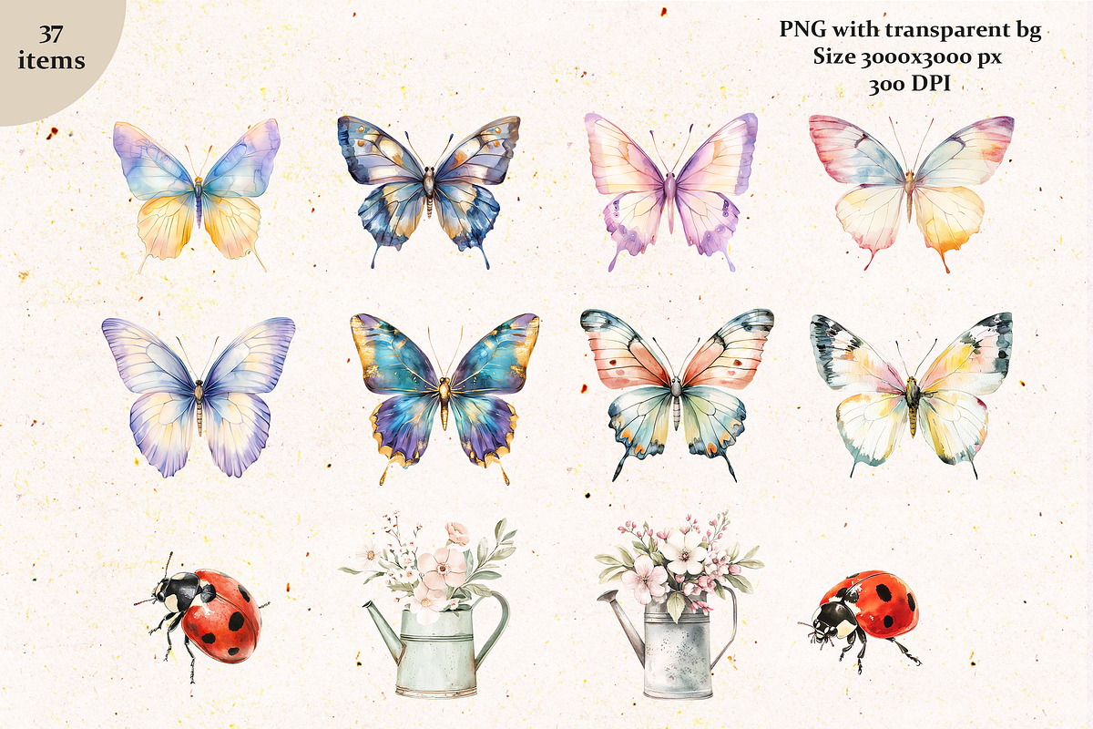 Boho Spring Easter Clipart Set, a Seasonal Illustration by IrenKlm (Photo 5 of 6)