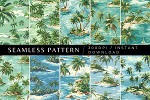 10 Caribbean Escape Seamless Pattern