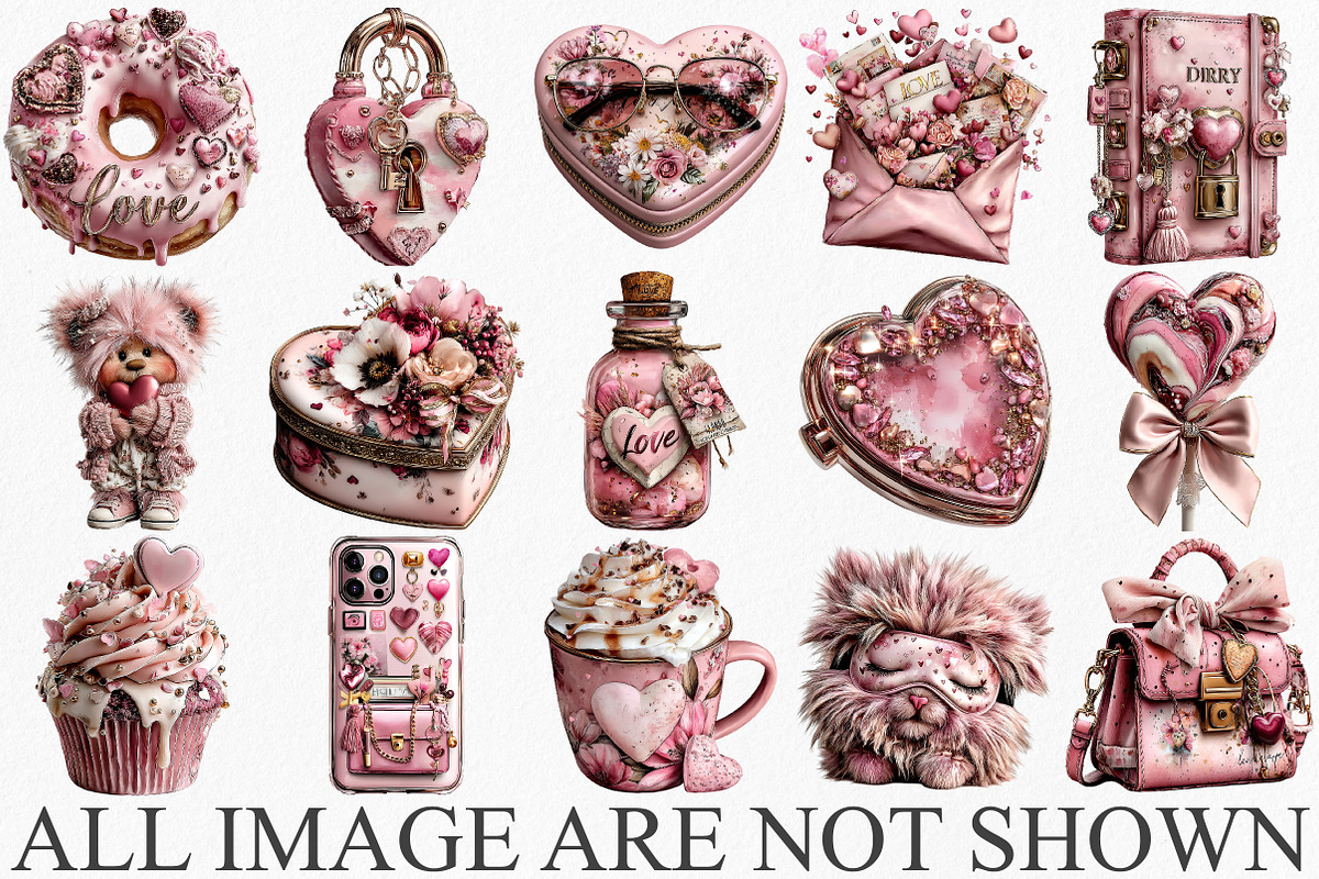 Valentine Day Clipart Girly Clipart, an Illustration by Canvas Craft (Photo 3 of 6)