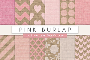 Pink Burlap Digital Paper