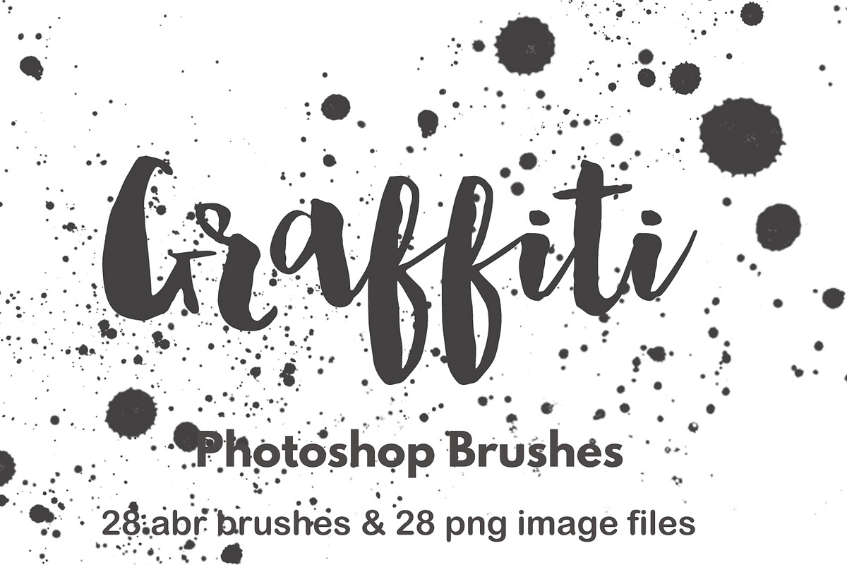 Paint splatter photoshop brush set, a Brush Add-On by FOXYdigitalart (Photo 2 of 6)
