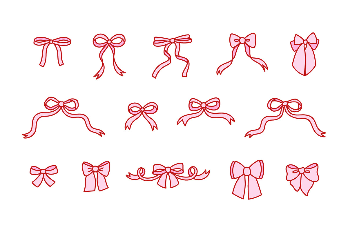 Coquette bows clip art EPS, SVG, PNG, an Object Graphic by Viaireshop (Photo 6 of 6)