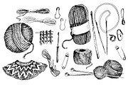 Needlework tools and accessories., an Illustration by Alena Kaz (Thumbnail 7 of 7)