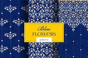 1.Kit Of Eastern Decor. Blue Flowers