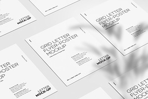 Grid Letter Flyer - Poster Mockup