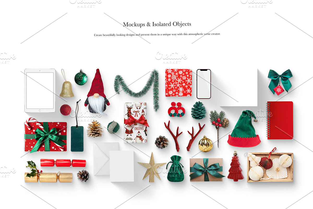 02_Traditional Christmas Scene, a Books & Magazine Mockup by Kzara Visual Concepts (Photo 2 of 7)