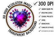 Gothic Valentine Hearts Clipart, an Illustration by Craft Nest (Thumbnail 2 of 9)
