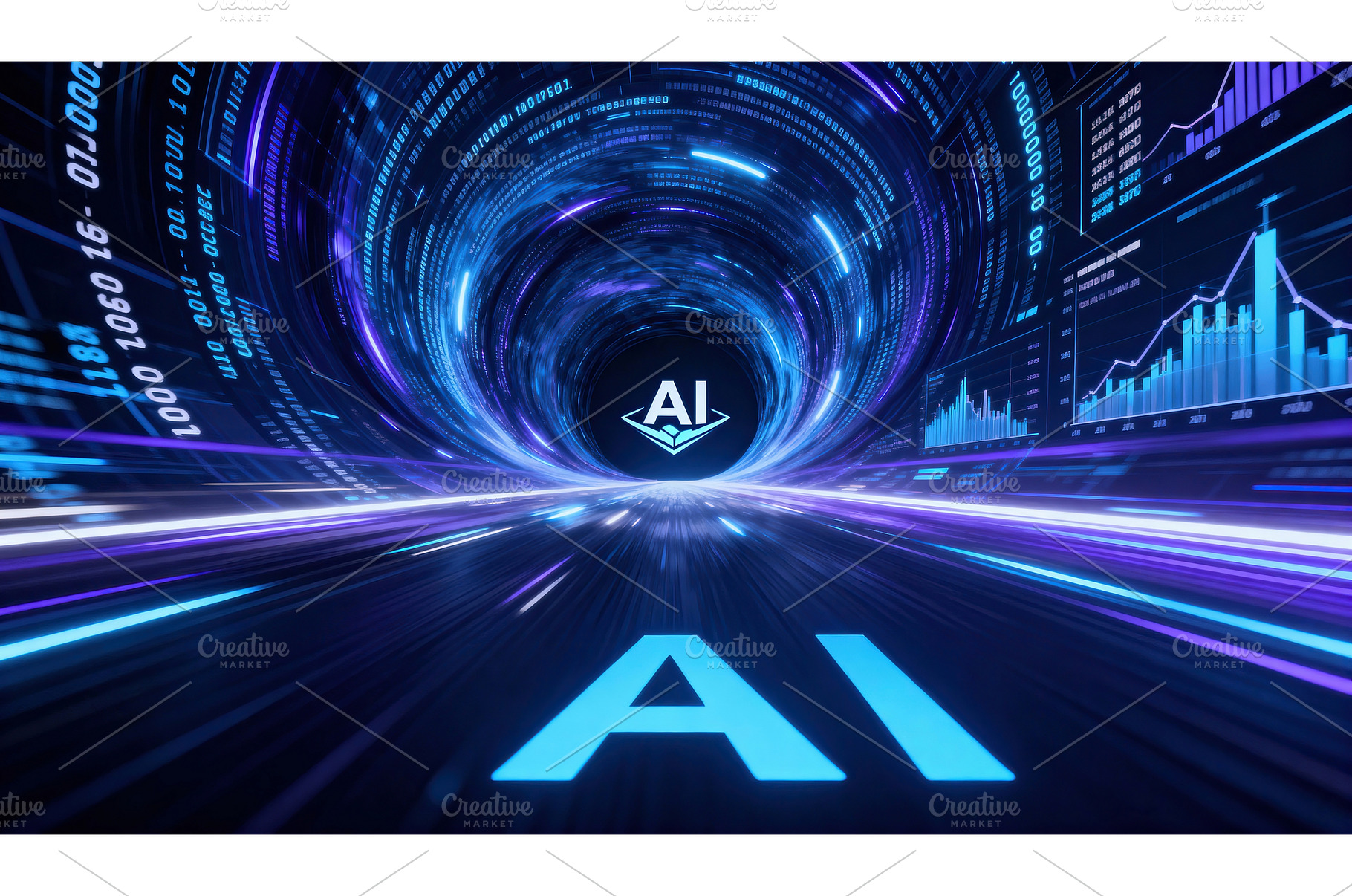 AI logo in a futuristic digital, a Transportation Photo by tilialucida