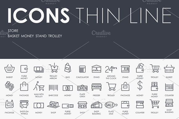 Store Thinline Icons