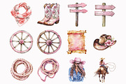 Watercolor Spring Western Clipart, an Illustration by Design Market (Thumbnail 3 of 3)