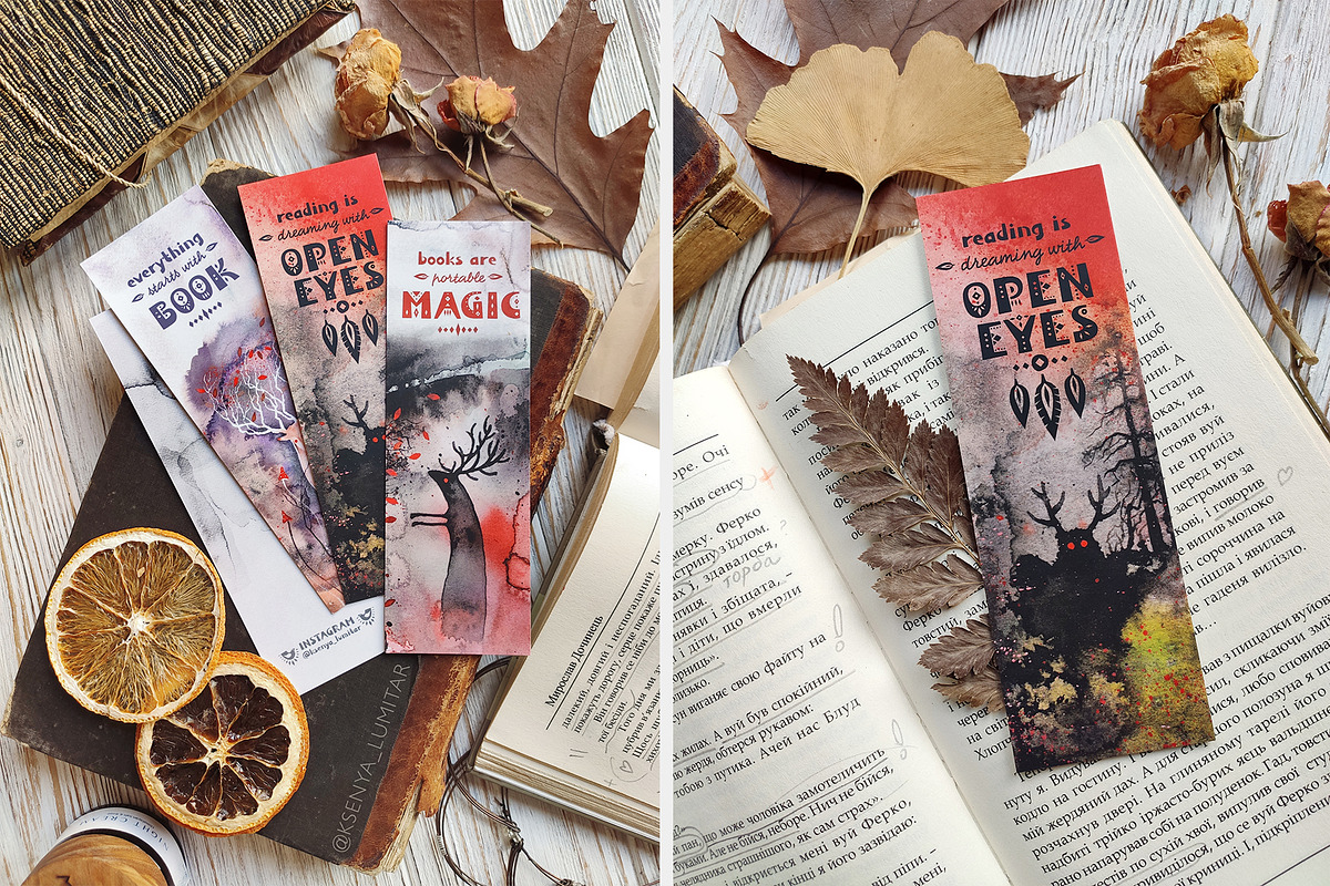 15 PRINTABLE Dark Fantasy Bookmarks, a Stationery Template by Lumitar (Photo 4 of 5)