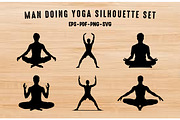Man Doing Yoga SVG Silhouette Bundle, a Healthcare Illustration by Gfx Expert Team (Thumbnail 1 of 3)