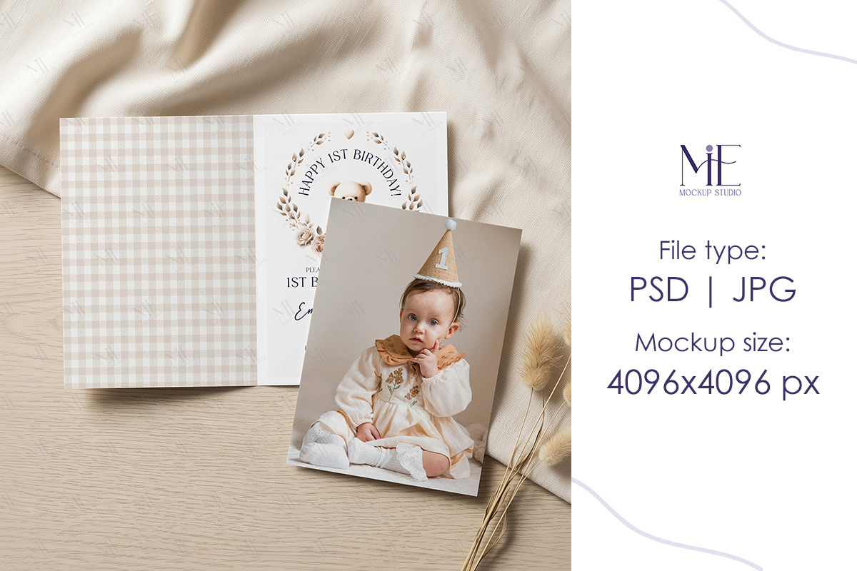 Folded Card Mockup Program Booklet, an Advertising Mockup by Mie Mockup Studio (Photo 7 of 7)