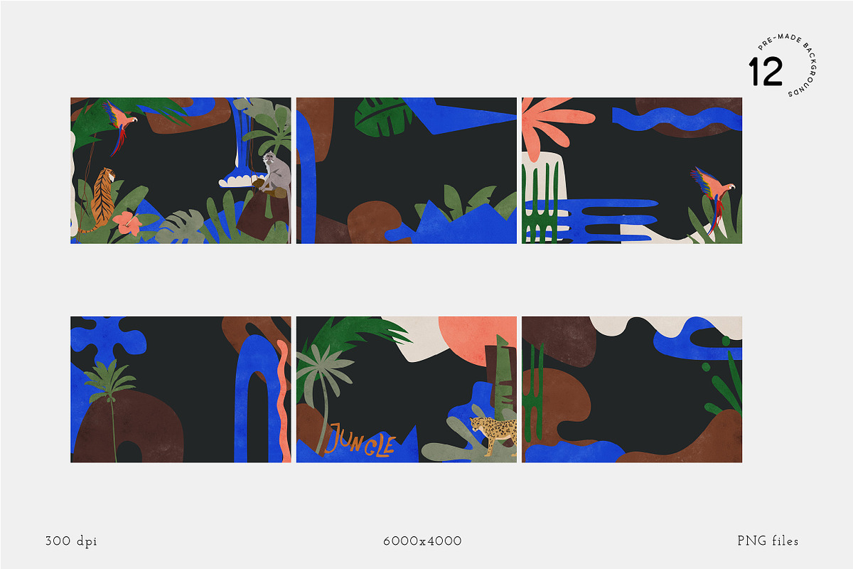 Night in the Jungle Abstract Shapes, an Animal Illustration by All This Concept (Photo 12 of 15)