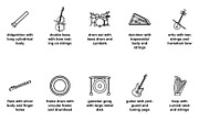 folk musical instruments Icon Set, an Outline Icon by Nurlan's shop (Thumbnail 5 of 6)