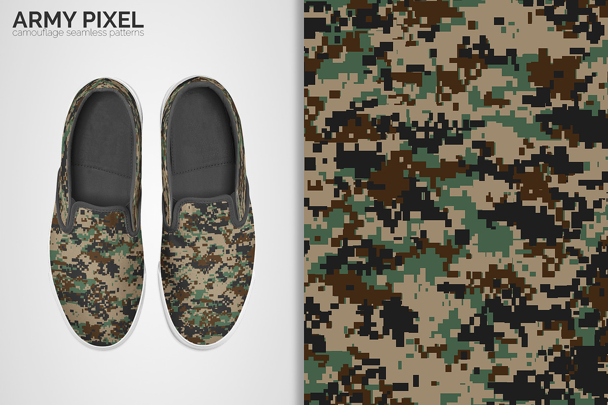 Army Pixel Camouflage Patterns, a Pattern Graphic by 3Y_Design (Photo 4 of 6)