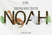 Watercolor dinosaur name creator PNG, an Illustration by SleptArt (Thumbnail 1 of 5)