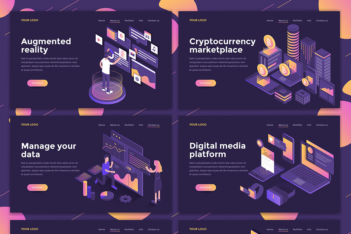 Landing page templates, dark theme, a Templates & Theme by Creative Graphics (Photo 12 of 12)