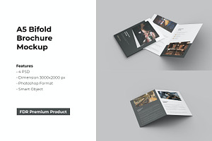 A5 Bifold Brochure Mockup, a Brochure Template by FDR Studio