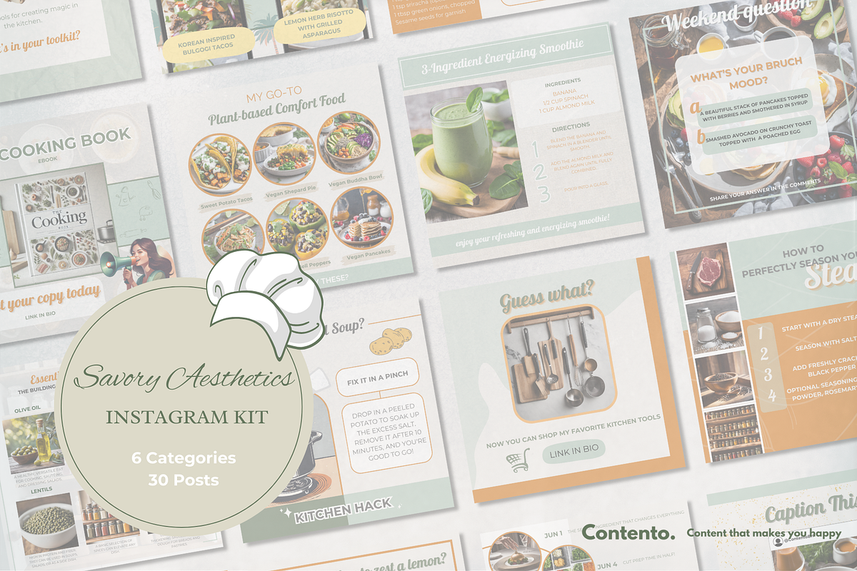 Savory Aesthetics Instagram Kit, a Social Media Template by Contento BH (Photo 1 of 4)