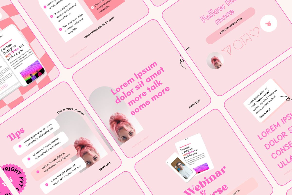 Pink Course Selling Instagram Theme, a Social Media Template by digital.incubator.yum (Photo 2 of 19)