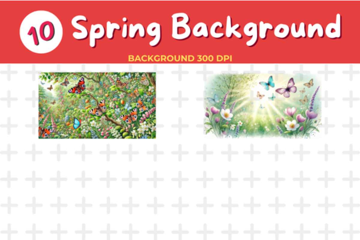 Watercolor Spring Background with Bu, an Animal Illustration by John_Walker (Photo 4 of 4)