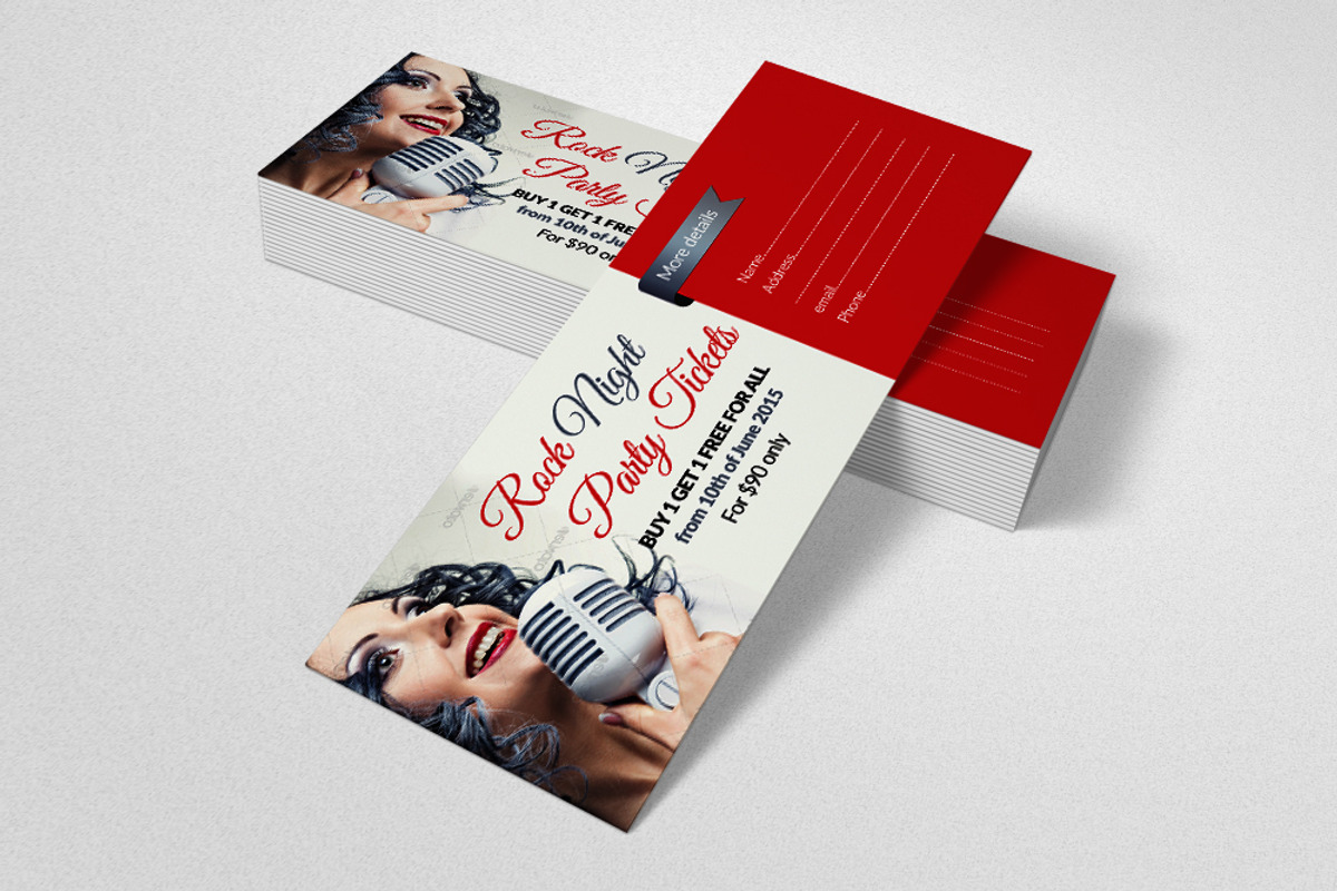 Concert Pass / Party Ticket, a Card Template by Business Flyers (Photo 1 of 3)