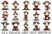Whimsical Christmas Cute Cows PNG, a Seasonal Illustration by Canvas Craft (Thumbnail 3 of 10)