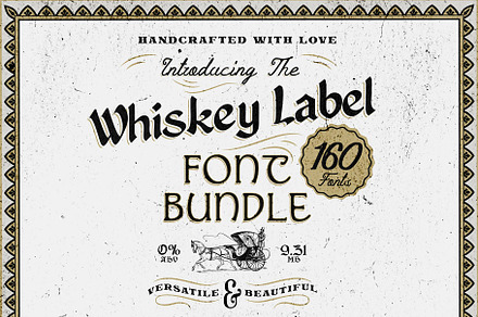 Whiskey Label Font Bundle 160 Fonts, a Font by HipFonts