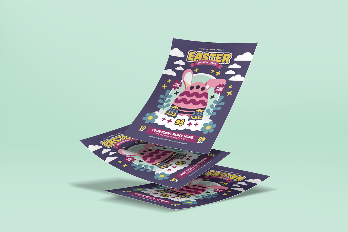 Playful Easter Egg Hunt Flyer, a Flyer Template by Huge Dream Studio (Photo 3 of 5)