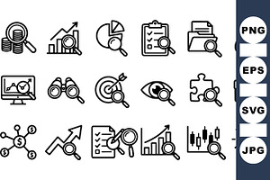 Business Analytics Icon Set, an Illustration by designvectx