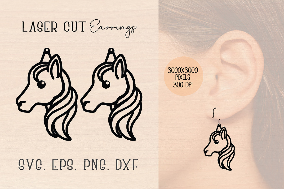 Unicorn Wood Earrings SVG Bundle, an Object Graphic by jannatulpakhi (Photo 9 of 11)