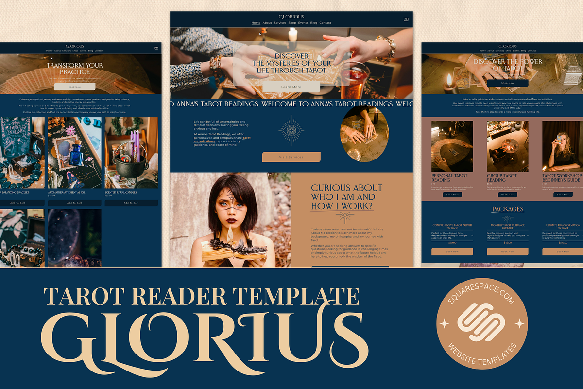 Website Template Tarot GLORIUS, a Squarespace Template by JulsIst (Photo 1 of 12)