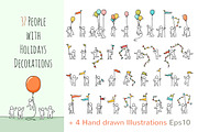 Cartoon People with Decorations, an Icon by Sapunkele (Thumbnail 1 of 2)